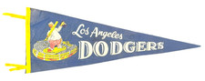 Vintage 1959 Los Angeles Dodgers Pennant - Rare Bum with Cigar and Bat Variation picture