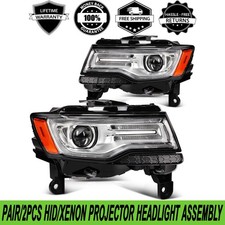 2PCS HID/Xenon Projector Headlights W/ LEDDRL For Jeep Grand Cherokee 2014-2016 picture