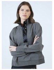 Varley  Huston Rib Piquet Slate Snap Cropped Pullover Athleisure Go-see Golfcore picture