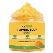 AMVital Turmeric Body Scrub - Acne, Dark Spots, Smooth Skin, Exfoliate Natural picture