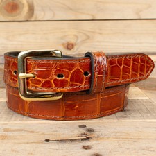 Men's Alligator Cognac Leather Belt picture