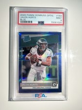 2020 Panini Donruss Optic Rated Rookie Jalen Hurts Blue Prizm #164 /179 PSA 9 picture
