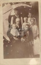 Family PAPER MOON Edwardian Studio 1910s RPPC Photo Postcard COPY picture