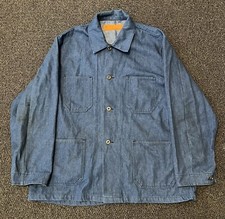 VTG 60s 70s Union Made Chore Barn Work Jacket Workwear Wreath Button Sz 44 USA picture