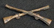 WWI US Army Infantry Officer Collar & Cap Device French Made Variation Wartime picture