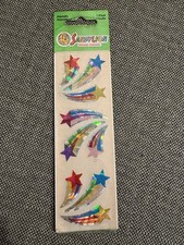 New Vintage Sandylion Prismatic Shooting Stars Sealed Stickers 90s Galaxy picture