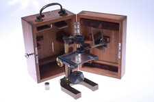 ✅ LEITZ, LEICA ANTIQUE SECTION DISSECTING MICROSCOPE *RARE* C.1910 CASE & KEY picture