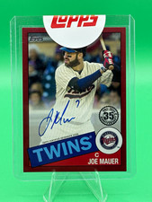 Topps 2020 Topps Update Joe Mauer Twins 1985 Autograph Red 02/25 #85A-JM picture