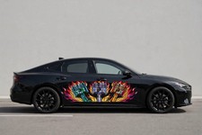 Piston Car Decals Side Decal Both Sides Vinyl Racing Flames JDM picture