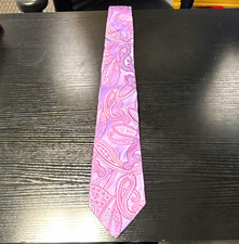 Sean John Men's Purple/Pink Paisley Silk Handmade Designer Tie picture