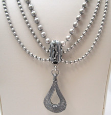 Silpada Full Sterling Silver Beaded Necklace with Raindrop Pendant picture