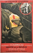 ca1920s Original French Poster for Grotte de la Deveze, Natural Wonder. picture