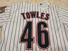 Houston Astros Majestic JR TOWLES Authentic Jersey #46 Vtg Retro Pinstripe XL picture