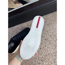 Prada Linea Rossa Navy Blue Velvet Low Top Sneakers White Sole Size 9 picture