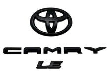 NEW 3PS 2018-2024 TOYOTA CAMRY LE MATTE Black EMBLEM OVERLAY KIT 8th gen CAMRY picture