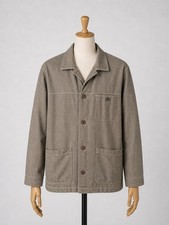Vintage Uniqlo Denim Trucker Jacket Beige Workwear Mens Size L picture