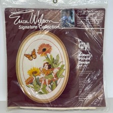 Vintage Erica Wilson Crewel Kit Marigold Flower Fairy Cicely Mary Barker 7326 picture