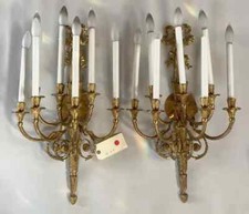 Pair Gilt Bronze Neoclassical Style Wall Sconces picture