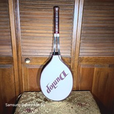 DUNLOP Vintage Twin Shaft Metal Tennis Racquet 1960s Brown 4.5 Grip With Cover picture