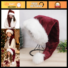 Deluxe Long Santa Hat for Adults - Unisex Christmas Party Supplies & New Year Fe picture