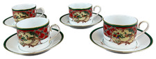 Noritake Royal Hunt Cup and Saucer Coffee Tea Gold Trim Rabbit Pheasant Set of 4 picture