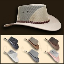 【oZtrALa】 Jacaru HAT Pu-Suede Leather Mesh Men Mens Womens Cowboy Golf Outback ~ picture