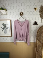 Evereve Layla Smocked Lilac Purple Long Sleeve Top - Size - Medium picture