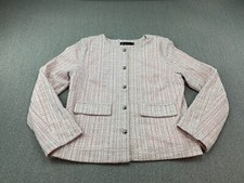 Merokeety Textured Knobby Knit Blazer Jacket Womens sz M Pink Brown Career picture