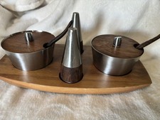 Beautiful vintage Mid-Century Modern condiment serving set, made in Denmark. picture