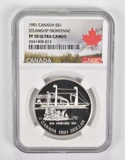 1991 Canada 1 Dollar Silver Steamship Frontenac PF70 UCam NGC picture