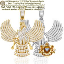 VVS1 3.45 Ct. MOISSANITE Persian Empire Ahura Mazda Zoroastrianism Pendant Charm picture