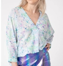 New SINCERELY OURS Small Abstract Floral Oversized Blouse Top Feminine Boutique picture