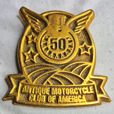 Vintage 2004 AMCA 50th Anniversary Brass Fender Badge 3