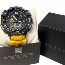 08045 Activa X Sport Yellow Band Dial Black  Case Sport Activity Watch picture