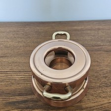 Vintage French Chauffe Plat Food Warmer Made in France Art Deco Copper Tone MCM picture