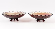 Westmoreland Louisa Purple Carnival Footed Bowl Matching Pair Gorgeous picture