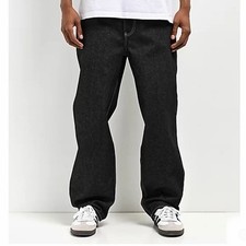Empyre Men’s Raw Denim Black Loose Fit Skate Jeans Size 28 picture