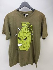 Kidrobot Mens Olive Green Short Sleeve Sarge Grenade Print T-Shirt Size M picture