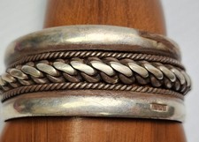 100.2 Vintage UK Hallmarked Sterling Silver Cuff Bracelet picture