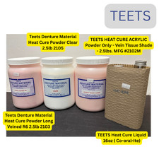 TEETS Heat Cure Long Veined R6, Vein Tissue Shade, Clear Powder 2.5lb, Liquid 16 picture