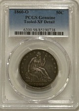 1860 O Seated Liberty Silver Half Dollar PCGS XF Details picture