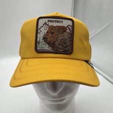 GOORIN BROS THE FARM SAFEGUARD PROTECT BEAR TRUCKER SNAPBACK MENS HAT YELLOW NEW picture