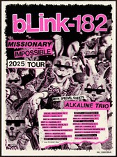 BLINK 182 | ALKALINE TRIO Missionary Impossible Tour 2025 Ltd Ed New RARE Poster picture