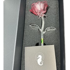 Waterford Fleurology Pink Rose Sculpture Original Box picture