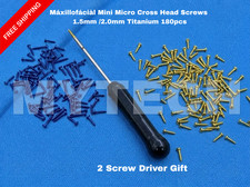 Máxillofáciàl Mini Micro Cross Head Screws 1.5/2.0mm Titanium + 2 Driver 180pcs picture