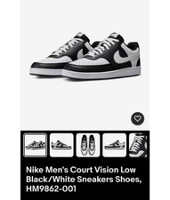 NWT New In Box Mens Size 10.5 - Nike Court Vision Low Black White picture