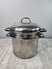 Vintage RSVP International Stainless Steel Stockpot Strainer Insert & Vented Lid picture