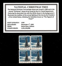 1963 - National Christmas Tree - #1240 - Mint -MNH- Block of Four Postage Stamps picture
