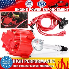 GM08 Distributor & Spark Plug Wire Set For Chevy GMC 9000RPM 350 454 SBC BBC HEI picture