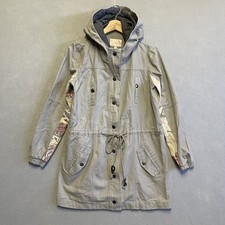 SKIES ARE BLUE Boho Floral Print Hooded Utility Jacket With Drawstring Waist XS picture